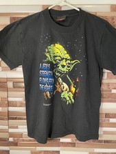 Vintage Star Wars Yoda Luke Skywalker The Force Jedi T Shirt Sz Youth L 1996