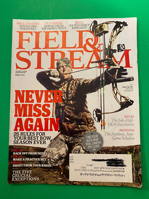 Field & Stream Magazine Hunting Fishing August 2012 Never Miss Again | eBay