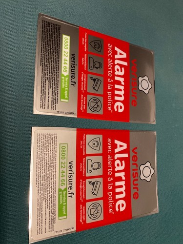 Lot De 2 Autocollants Verisure 2026 - 15 X 9,5 Cm, Neuf, Pour Alarme Maison, Sécurité