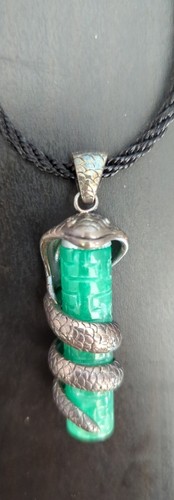 Retro Interchangable Magnetic Crystals Snake Necklace 12.5" 5 Crystals Total NEW - Picture 2 of 8