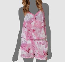 Prana Women's Pink Sylvia Sleeveless V-Neck Lightweight Romper Size L