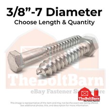 3/8"-7 316 Stainless Steel Hex Lag Screws (Choose Length & Qty)