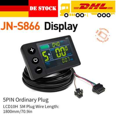 E-bike LCD Display 24V 36V 48V 60V S866 Power Speed Meter Panel Electric Scooter