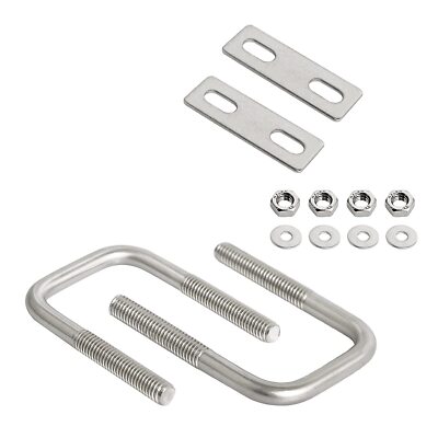 Square U-Bolts 1.18''30mm Inner Width M6 Thread 304 Stainless Steel Silver wit...