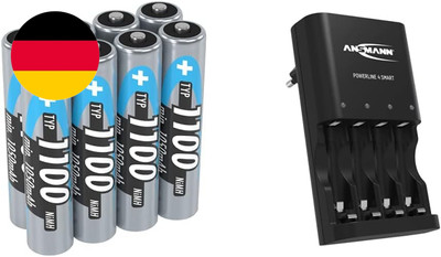 ANSMANN Akku AAA Typ 1100 Mah Nimh 1,2 V (8 Stück) - Micro AAA Batterien Wiedera