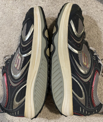 N Sketchers Shape Ups 11806 Walking Toning Shoes Grey Navy Pink
