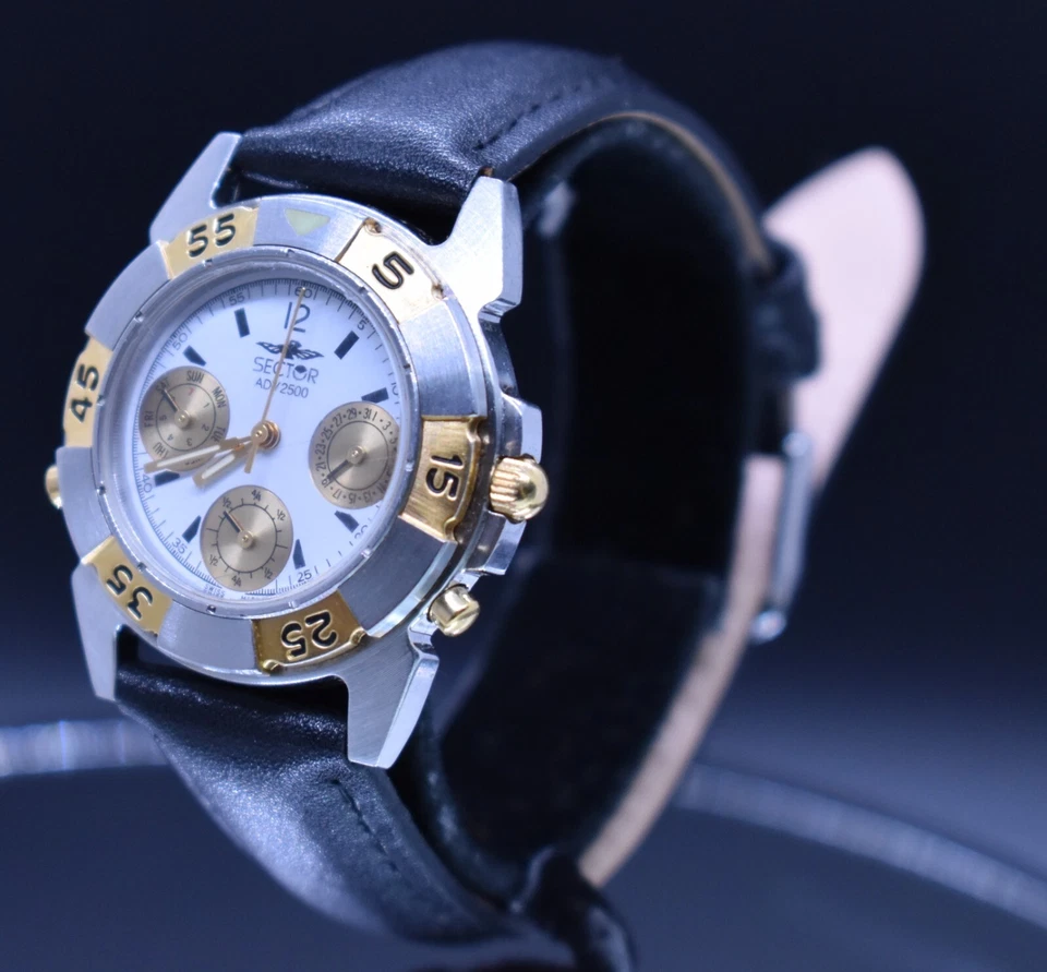 SECTOR NO LIMITS ADV 2500 Watch Men 100m Swiss Calendar 34mm NEW BATTERY & BAND - image 4 of 4