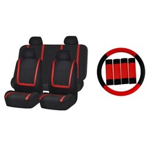 Unique Flat Cloth Car Seat Covers Universal Fit Combo Set Matching Color Unique Flat Cloth Car Seat Covers Universal Fit Combo Set Matching Color