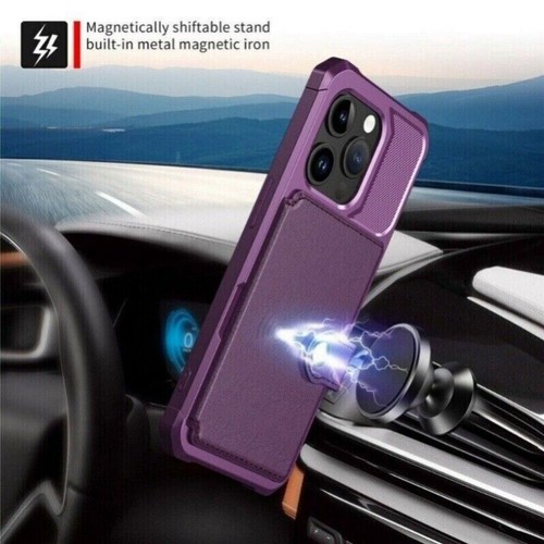 For iPhone 16e 15 14 13 12 11 Pro Max Plus X Wallet Leather Card Slot Case Cover - Picture 43 of 67