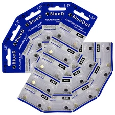 50 BlueDot Button Coin Cell AG0 LR63 AGO 379 379A LR521 Alkaline battery fast!!