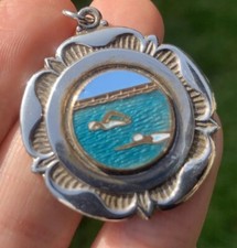 Art Deco Enamel Swimming Medal