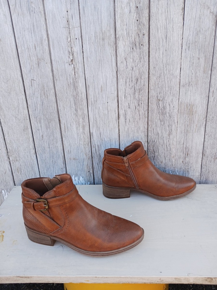 BareTraps Maci Faux Leather Booties – Ankle Boots With Buckle & Comfy Insole