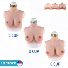 Realistic Silicone Breast Forms C-G Cup Fake Boobs Crossdresser Cosplay DQ