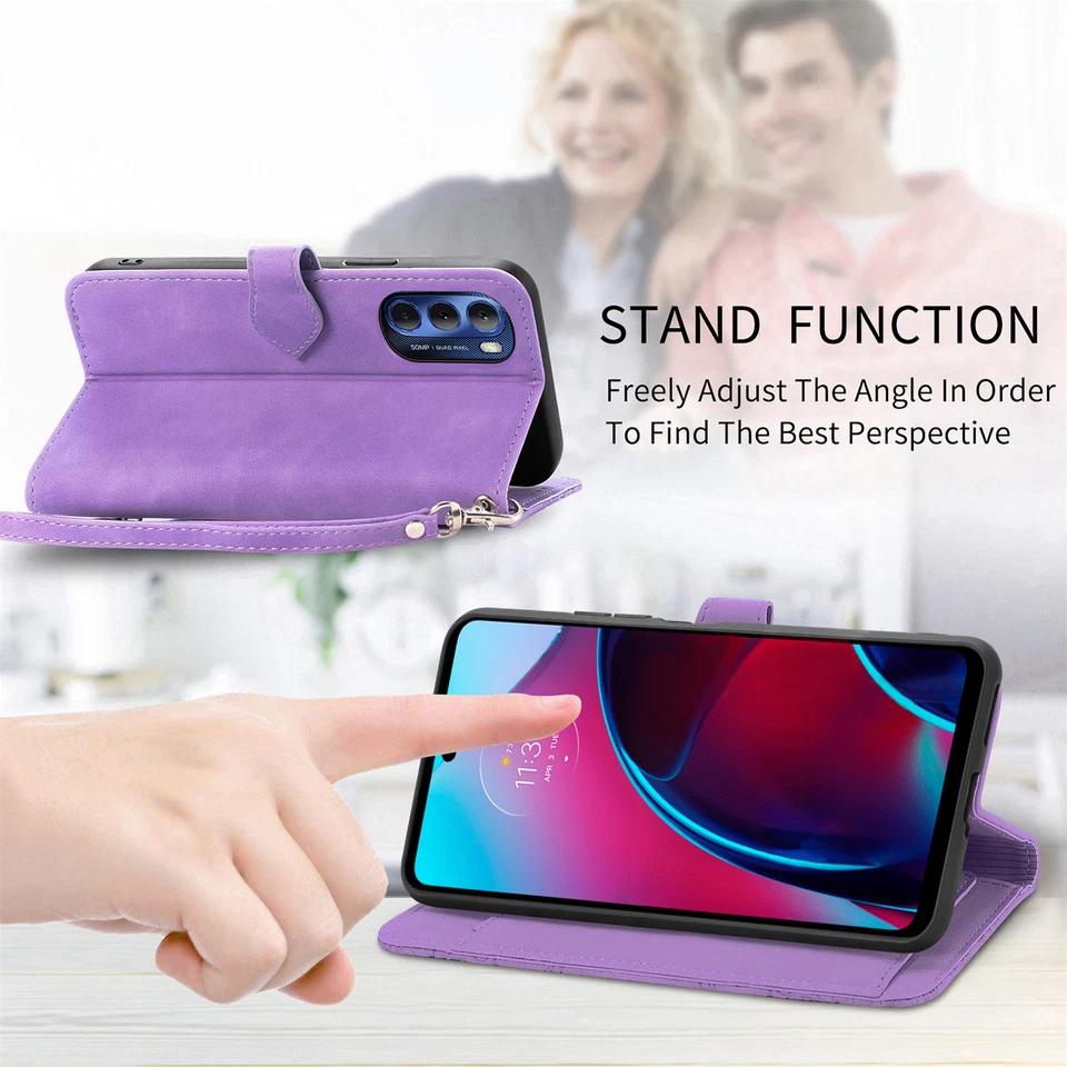 适用于摩托罗拉 Moto G Stylus/G 5G 2023 磁性皮革拉链钱包式保护壳 保护套 — 第 3/4 张图片