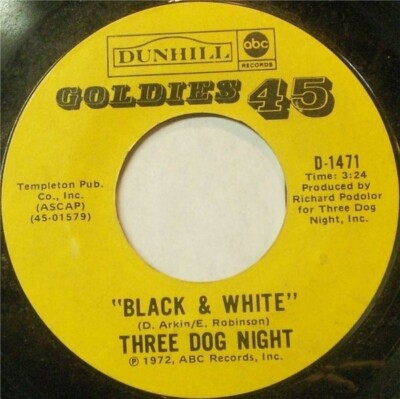 Three Dog Night Black And White / Freedom For The Stallion Vinyl Single 7inch