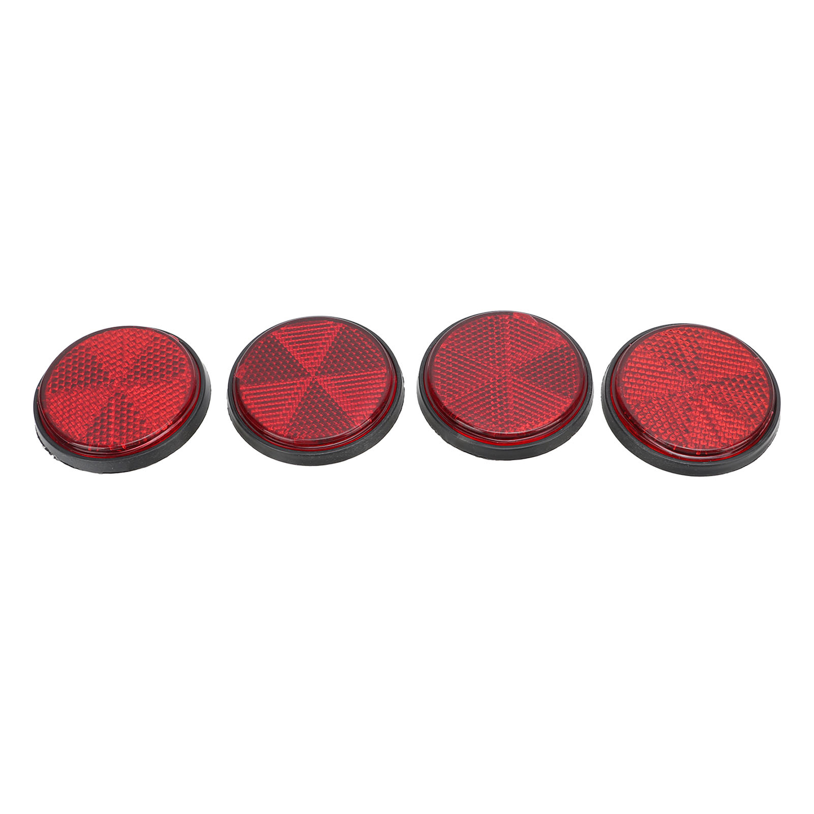 4pcs 2in Red Round Warning Reflectors for Trucks Trailers Boats-image