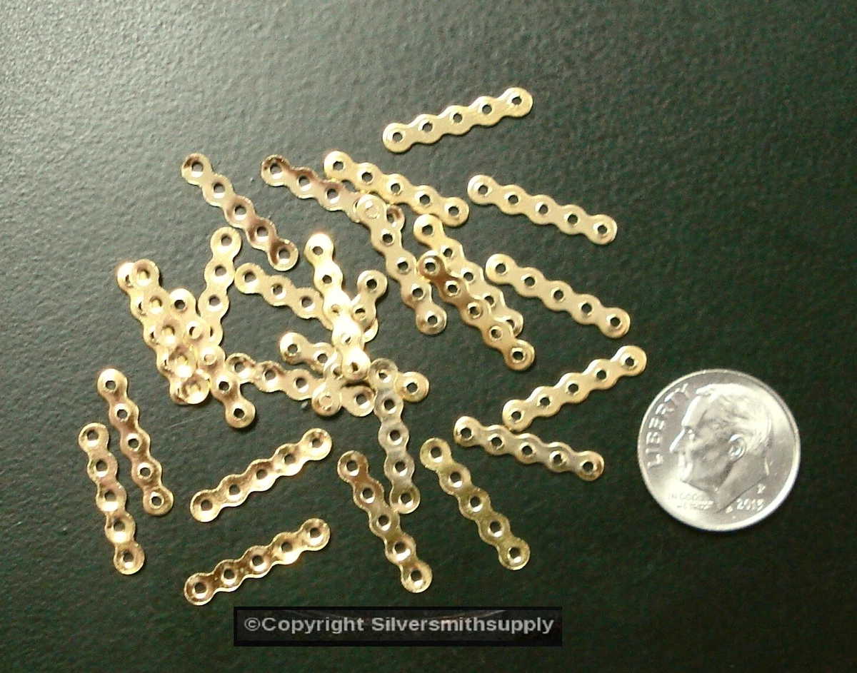 Bracelet spacer bars 5 strand necklaces Gold plt 25pcs Use 4mm