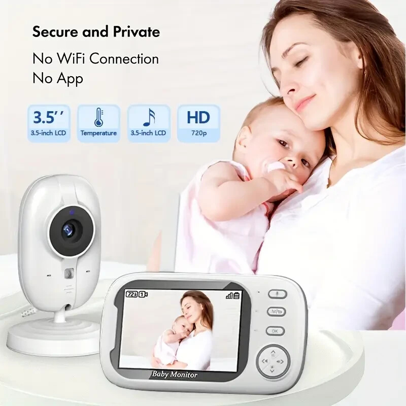 Baby Monitor with 720P HD Camera, LCD Screen,Night Vision,2-Way Audio & more-image