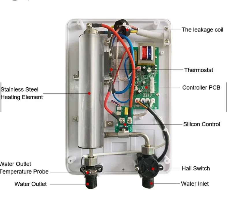 8KW MiniElectric Instant Hot Water Tankless Heater Bathroom/Kitchen Shop UK Sell - Image 4 of 4