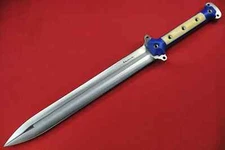 Busse Custom Gladius .29" Convexed Satin Blade, G10 G-rexed Giraffe Bone Handle