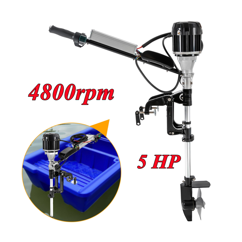 48V Electric Outboard Motor Fishing Boat Engine 4800rpm Trolling Motor
