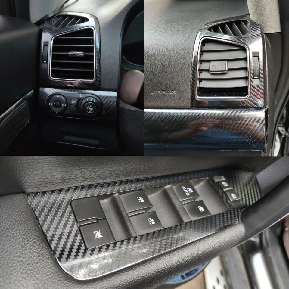 For Chevrolet Captiva 2012-2017 5D Carbon Fiber Pattern Interior DIY Trim Decals Foto 4 de 4