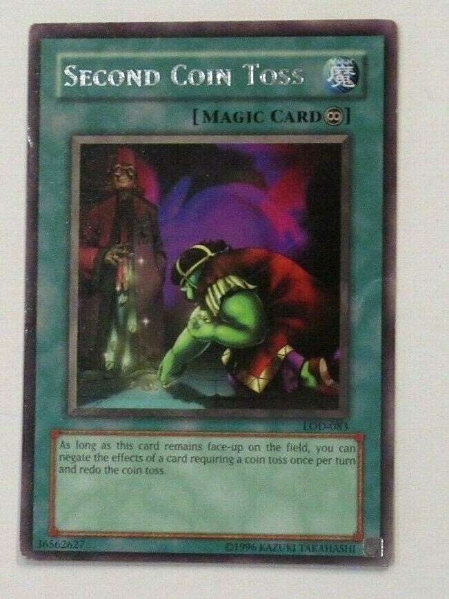 YUGIOH SECOND COIN TOSS MAGIC CARD FOIL LETTERING LOD-083