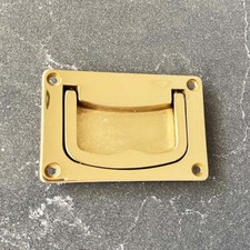 Brass Campaign Style Drawer Pull Cabinet Knob Plain Recessed Drawer Pull