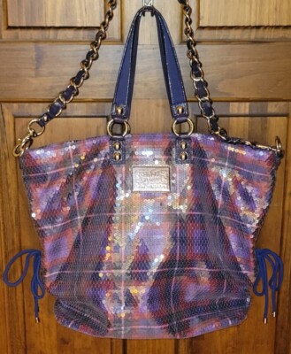 Coach Poppy Large Limited Edition Tartan Glam Sequin Coach Poppy Large Limited Edition Tartan Glam Sequin