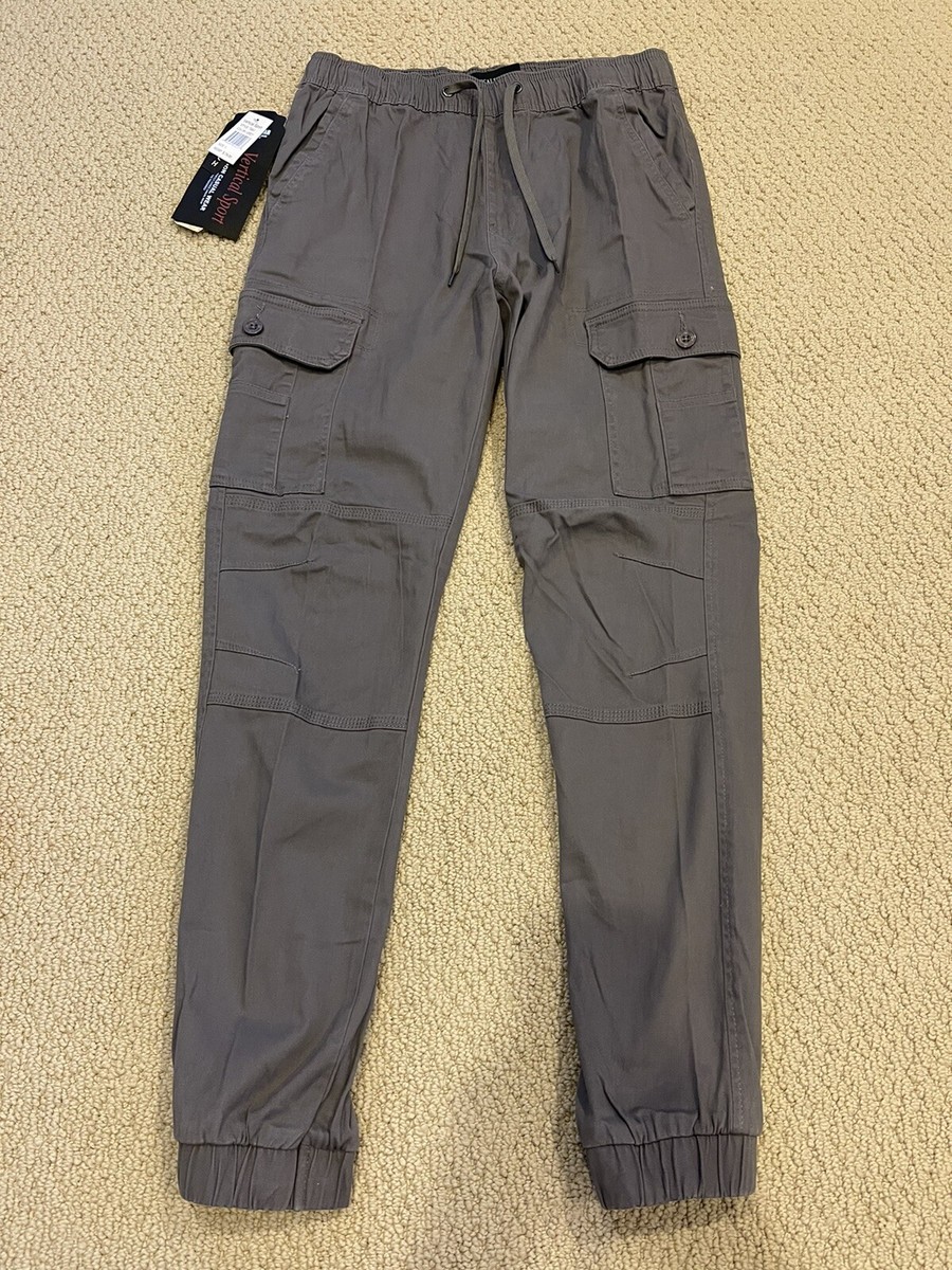NWT Men's Vertical Sport Gray Stretch Cargo Pocket Jogger