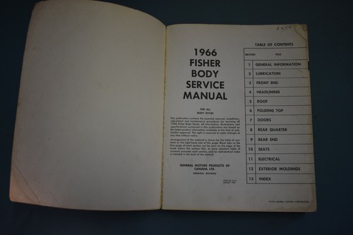 1966 Fisher Body Service Shop Repair Manual Chevrolet Oldsmobile Pontiac Buick - Picture 4 of 12