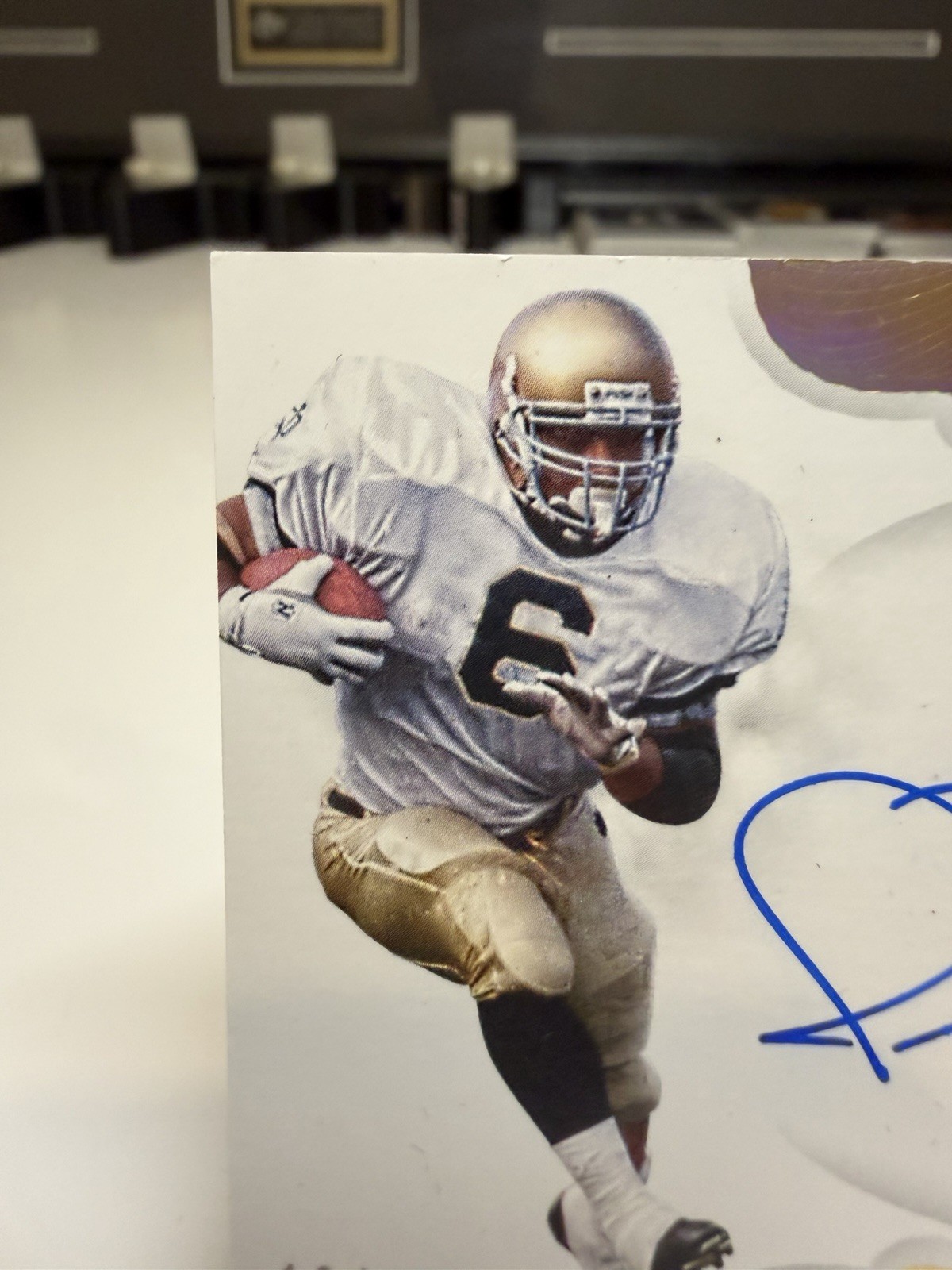 2019 Flawless Collegiate Team Slogan Gold 10/10 Jerome Bettis Auto Notre Dame ☘️ view 2