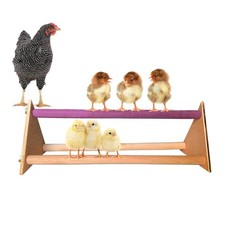 Vehomy Chicken Perch - Wooden Swing for Hens  Large Birds Tan