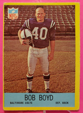 1967 PHILADELPHIA FOOTBALL #15 BOB BOYD - UNSCRATCHED COIN RUB