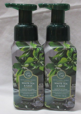 #ad Bath amp; Body Works Gentle amp; Clean Foaming Hand Soap Set Lot of 2 WHITE TEA amp; SAGE $30.99