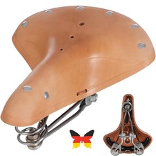 Fahrradsattel Hellbraun Ledersattel Retro Sattel Fahrradsitz Hollandrad gefedert