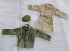 Vintage GI Joe Outfit Lot Trench Coat Green Shirt Hat Hasbro Hong Kong