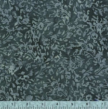 Anthology Batik Fabric Obsidian Baliscapes Lined Leaves Storm Gray YARD