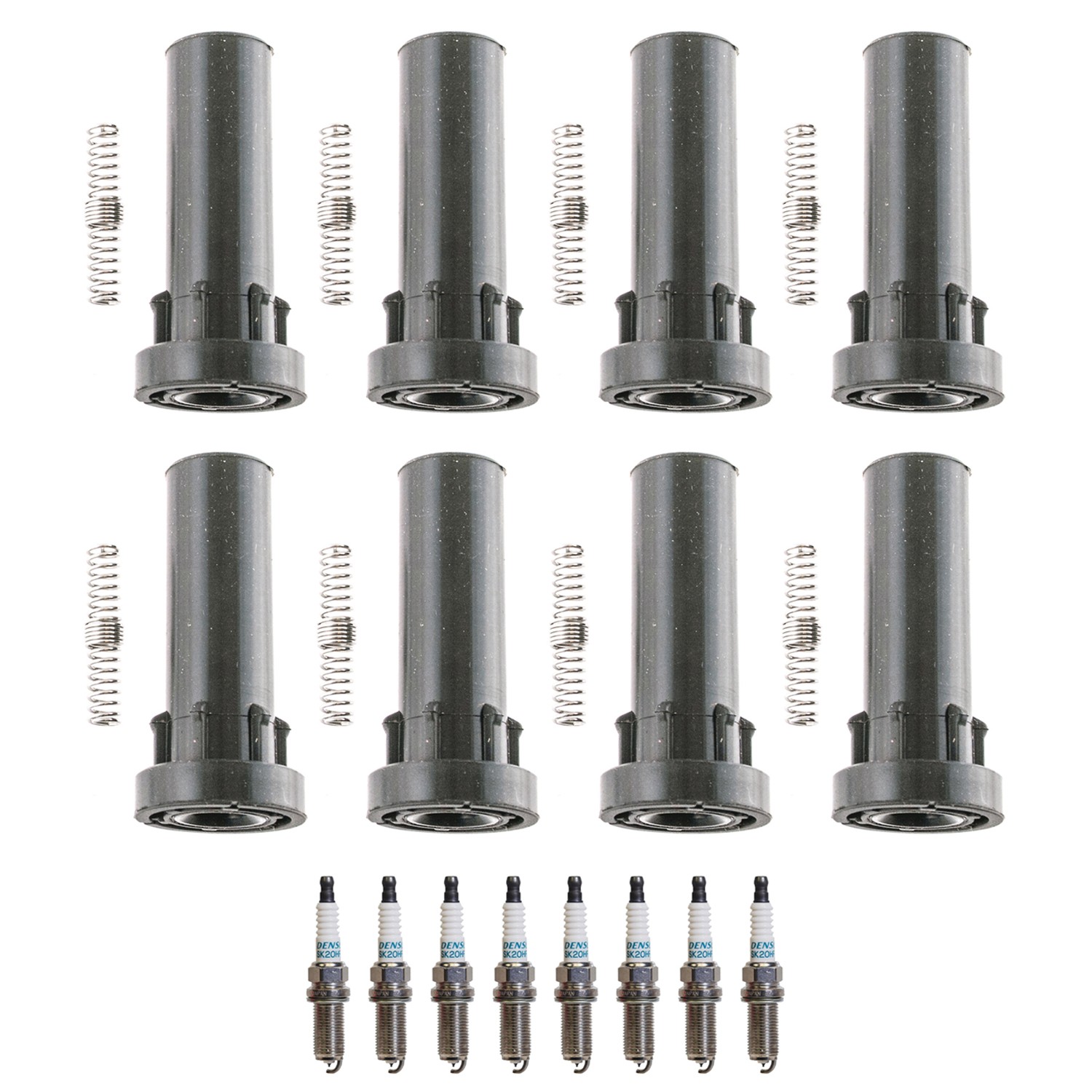 Denso 8 Iridium Long-Life Spark Plugs 8 Coil Boots Kit for Aspen Ram 1500 V8