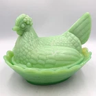 Fenton Jadeite Hen on Nest Large 9" Covered Dish Martha by Mail 1990s–2004 HTF