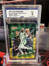 2021-22 Donruss Jaylen Brown Green Yellow Laser #164 Mint! 9 Ccg