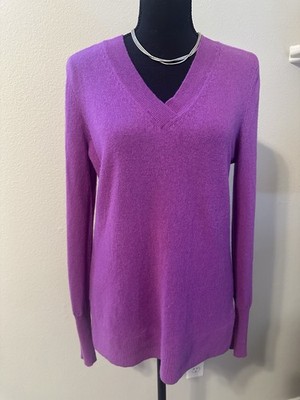 Halogen Purple 100% Cashmere Sweater V Neck Size M