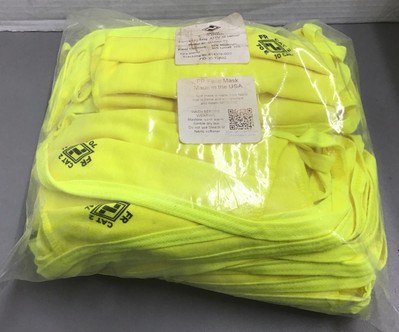 Lot Of 50 NSA Hi-Vis Industrial FR Face Mask MASK2-Y2  Double Layer (b549)