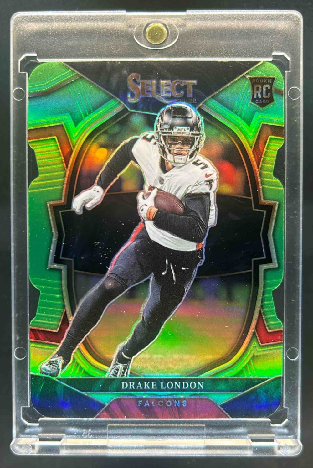 2022 Select Drake London RC Neon Green Prizm Die Cut Concourse #289/299 Falcons