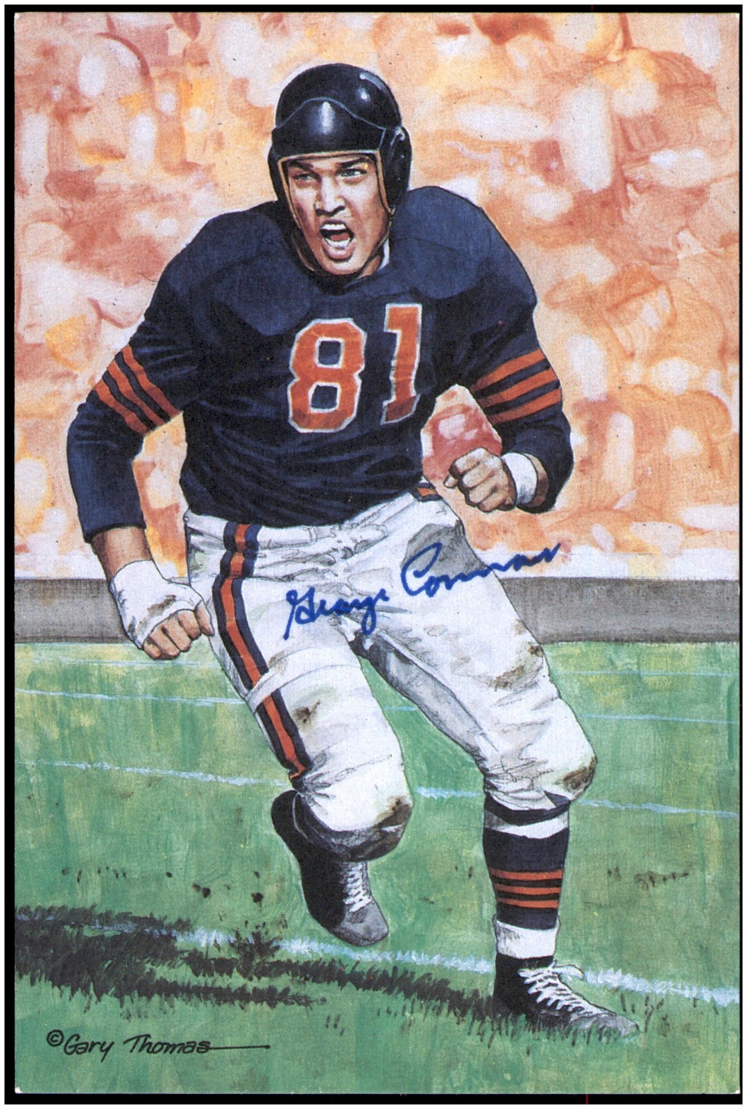 George Connor Autographed Signed Chicago Bears Goal Line Art GLAC JSA 107089 