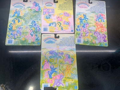 Lot 4 My Little Pony Sparkle Sunshine Ponies Backcard Back Cards Vintage 80s G1
