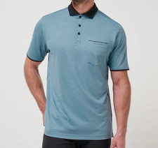 Travis Mathew Men's Featherweight Pocket Golf Polo Shirt Captains Blue Sz S NEW