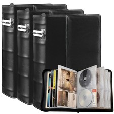 3 Pack CD DVD Storage Binder, Holds 168 Discs 84 Booklets, Portable Media Orga