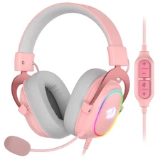 H510 Zeus-X RGB Pink Wired Gaming Headset - 7.1 Surround Sound - 53MM Audio D...