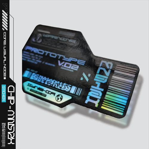 HOLOGRAPHIC MEMORY CHIP - Cyberpunk Techwear Sticker Premium Vinyl Sci-fi